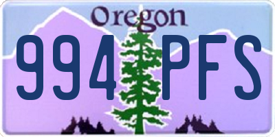 OR license plate 994PFS