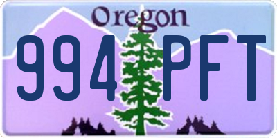 OR license plate 994PFT