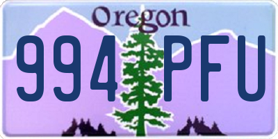 OR license plate 994PFU