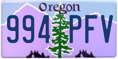 OR license plate 994PFV