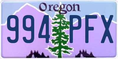 OR license plate 994PFX