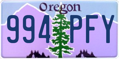 OR license plate 994PFY