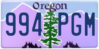 OR license plate 994PGM