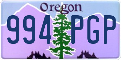 OR license plate 994PGP