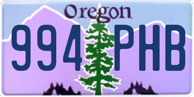 OR license plate 994PHB