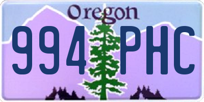 OR license plate 994PHC