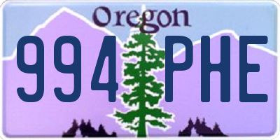 OR license plate 994PHE