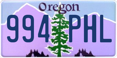OR license plate 994PHL