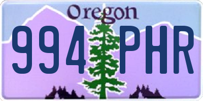 OR license plate 994PHR