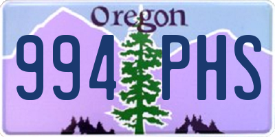OR license plate 994PHS