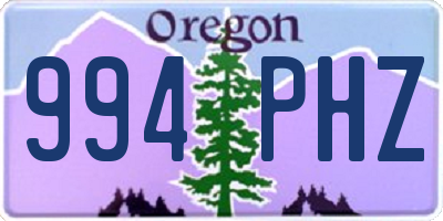 OR license plate 994PHZ