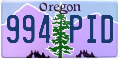 OR license plate 994PID