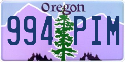 OR license plate 994PIM