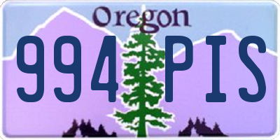 OR license plate 994PIS