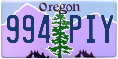 OR license plate 994PIY