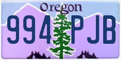 OR license plate 994PJB