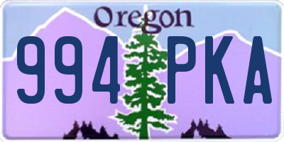 OR license plate 994PKA