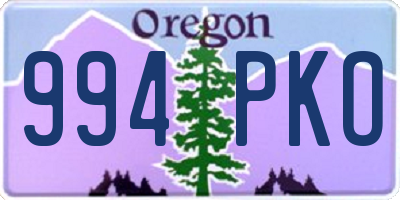OR license plate 994PKO