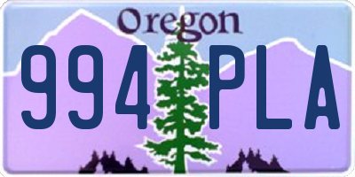OR license plate 994PLA