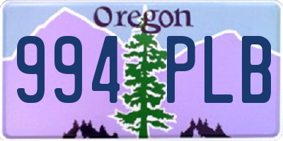 OR license plate 994PLB