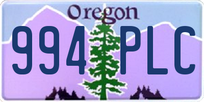 OR license plate 994PLC