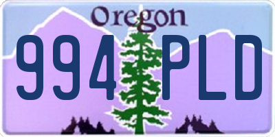 OR license plate 994PLD