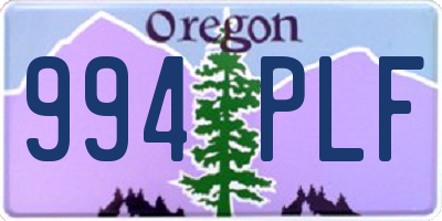 OR license plate 994PLF