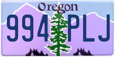 OR license plate 994PLJ
