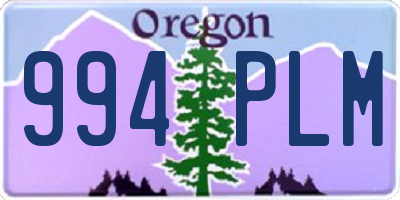 OR license plate 994PLM