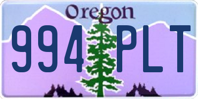OR license plate 994PLT