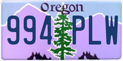 OR license plate 994PLW