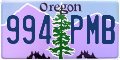 OR license plate 994PMB
