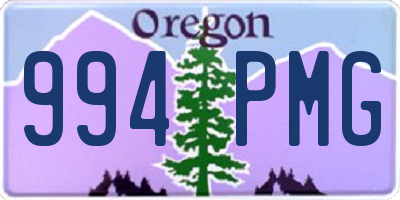 OR license plate 994PMG