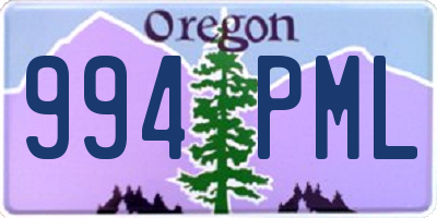 OR license plate 994PML