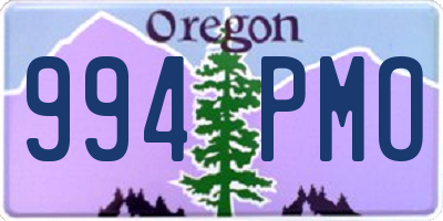 OR license plate 994PMO