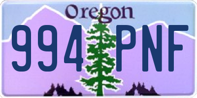 OR license plate 994PNF