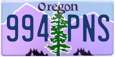 OR license plate 994PNS