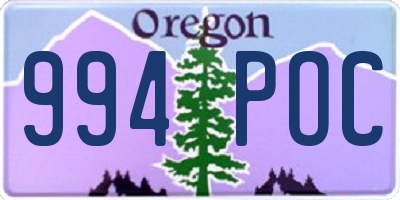 OR license plate 994POC