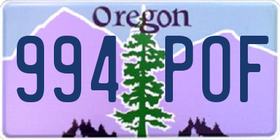 OR license plate 994POF