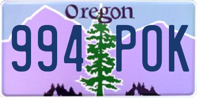 OR license plate 994POK