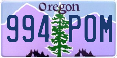 OR license plate 994POM