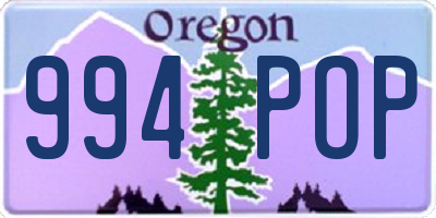 OR license plate 994POP