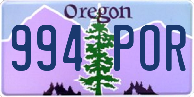 OR license plate 994POR