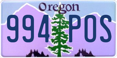 OR license plate 994POS