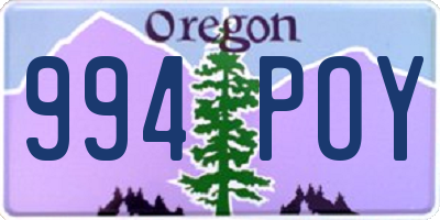 OR license plate 994POY