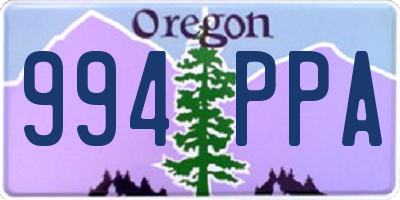 OR license plate 994PPA