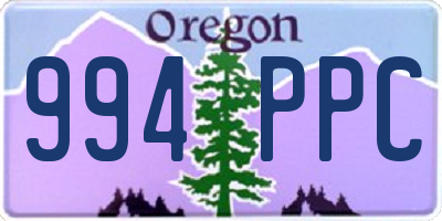 OR license plate 994PPC