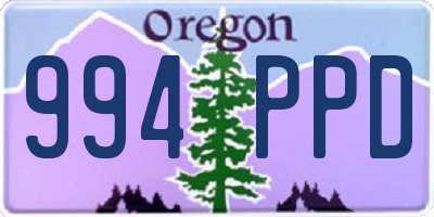 OR license plate 994PPD