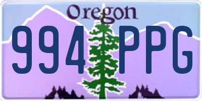 OR license plate 994PPG
