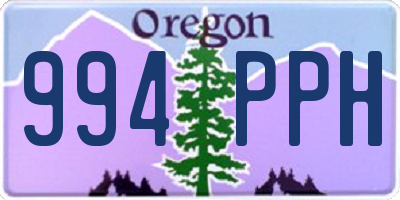 OR license plate 994PPH